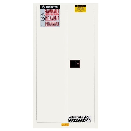 Justrite 55 gal, 1 Shelves, 18-Gauge Steel, 34 in W x 65 in H x 34 in D, white 896225